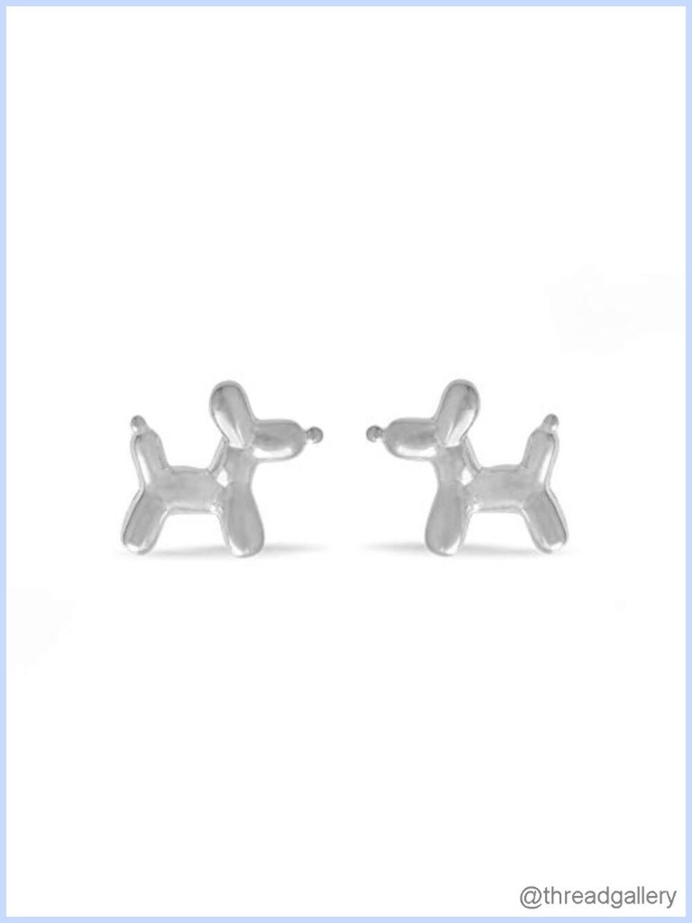 Sterling Silver Balloon Animal Dog Stud Earrings Hypoallergenic